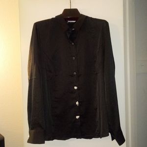 NWOT Dennis Basso Black Blouse - Size 16